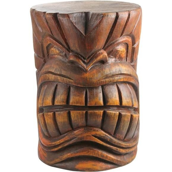 Grand Tiki Face Kanaloa Teeth Indoor/Outdoor Side Table Statue for Patio, Bar - Picture 1 of 5